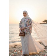 Blouse Tema putih Aloha Hawaii Beach girl fashion Spring And Summer Floral