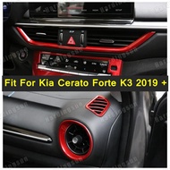 Red / Carbon Fiber Car Air Conditioning AC Vent Outlet Cover Trim Accessories For Kia Cerato Forte K