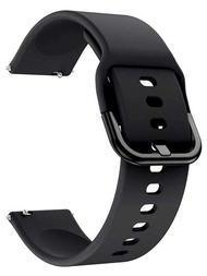 1入組黑色超薄柔軟矽膠錶帶 20 毫米適用於 20 毫米平凸耳石英手錶，兼容三星 Galaxy Watch 系列華為手錶 GT3 42 毫米華為手錶 GT2 42 毫米 Garmin 系列華米 Amazfit 系列和其他智能手錶