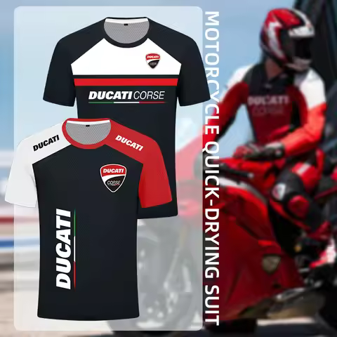 For Ducati Racing Team's Latest Moto GP Outdoor Sports Short Sleeved Men'sT-shirt Motorcycle 3D Prin