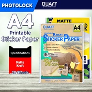 175gsm Kraft Sticker Paper A4 Size for Label and Sticker (20sheets)