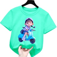 atasan baju kaos anak perempuan gambar karakter girl kiss 2-12tahun lengan pendek k.205