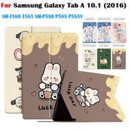 For Samsung Galaxy Tab A 10.1 (2016) Fashion Cute Cartoon Pattern Tablet Case SM-T580 SM-T585 SM-P580 SM-P585 SM-P585Y High Quality PU Leather Flip Stand Cover