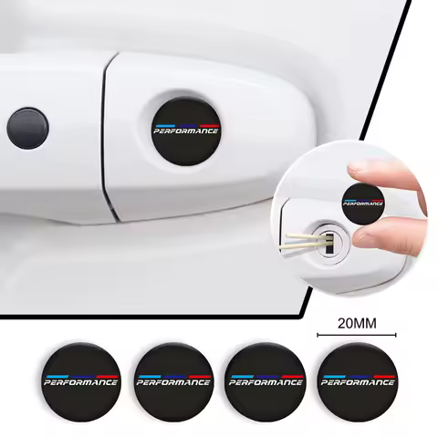4Pcs Car Lock Keyhole Decoration Protector Sticker Accessory For BMW M Power Performance F10 F31 E36