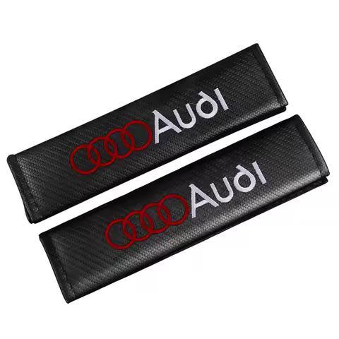 1/2Pcs Leather Car Logo Seat Belt Pads Seat Shoulder Strap Mats For Audi A1 A2 A3 A4 A5 A6 A7 A8 Q5 