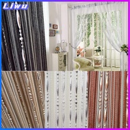 LIWU 1Mx2M บ้าน ห่วงโซ่ลูกปัด หยดน้ำค้าง หน้าต่าง ฉากกั้นห้อง สายผ้าม่าน ม่านประตู