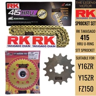 Y15ZR Y16ZR FZ150 RK JAPAN 415 HRU URING CHAIN RANTAI GOLD EMAS STT SPROCKET SPOCKET SPOKET SPROKET 
