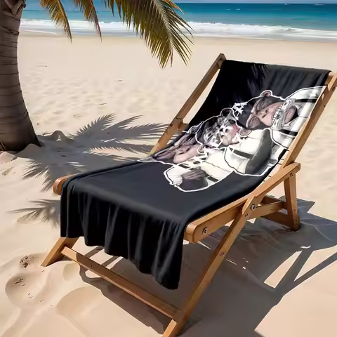 1pc Stylish Monkey Mafia Art with Dollar Bills 2D Printed Microfiber Beach Towel, quick dry super ab