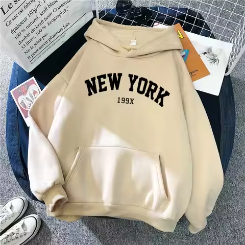Mannen Vrouwen New York 199X City Hoodies Mode Brief Bedrukt Grafische Sweatshirts Losse Casual Hara