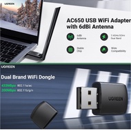Ugreen AC650 WiFi Adapter USB Dual Band 6dBi Extend Hotspot 2.4GHz 5GHz