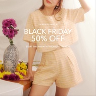 lookbooklookbook juno shorts yellow tweed กางเกงขาสั้น เอวสูง สีเหลือง