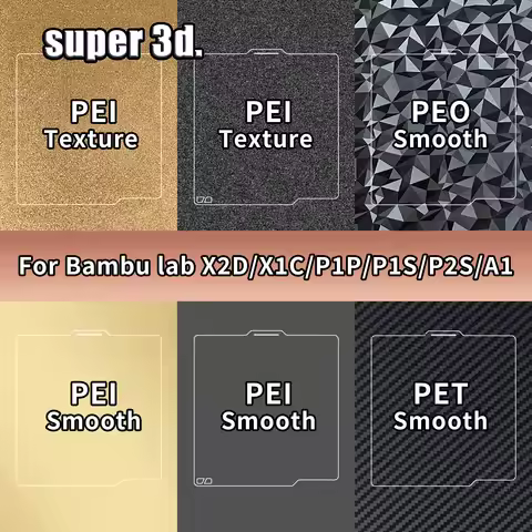 Bambulab Build Plate 257x257 Spring Steel Sheet PEO H1H PEY Sheet A1 X1C P1S Bambulab PEI Build Plat