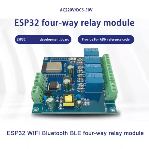 ESP32 Relay Development Board AC / DC Power Supply WiFi Bluetooth BLE 4 Channel Relay ESP32 Module