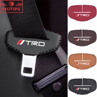 Toyota TRD Car Seat Belt Insert Protector Cover Leather Safety Buckle Anti Scratch Wear Decoration For Avanza Alphard Altis Camry bZ4X RAV4 Harrier Innova Veloz Fortuner Accessories