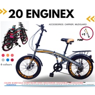 20 ENGINEX Foldable Bike 20 Inch Basikal Lipat  Bicycle Sport Adult Dewasa Foldable 7 SPEED Basikal 