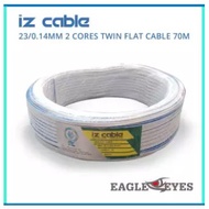 IZ CABLE 23/0.14MM 2 CORES Twin Flat Cable 70M (White)