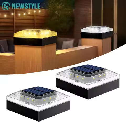 Upgraded Solar Post Cap Lights 3 Lighting Modes IP65 Waterproof 4x4 Deck Fence Post Solar Lights For