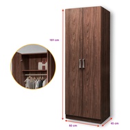WONDERFUL 6 feet 2 Door Wardrobe Clothes Storage Cabinet Almari Baju Kabinet 2 Pintu Grey White Dark