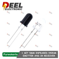IR LED INFRARED 5MM 940NM EMITTER AND IR RECEIVER DIODE PER PAIR