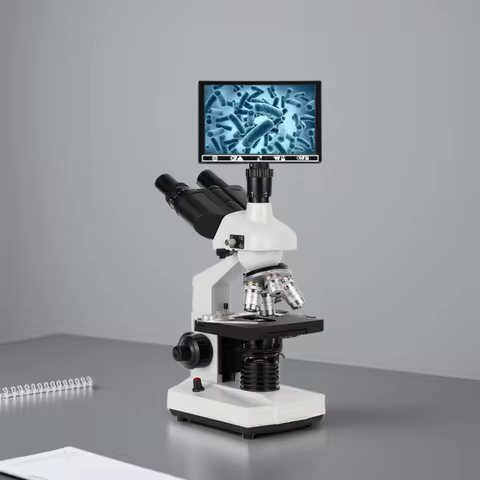 Three eye biological microscope for scientific research, medicine, aquaculture experiments, pet scie