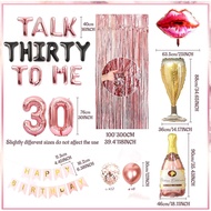 LaVenty 53 PCS Rose Gold Talk 30 to Me Balloons Talk 30 to Me Birthday Decoration Talk Thirty To Me 