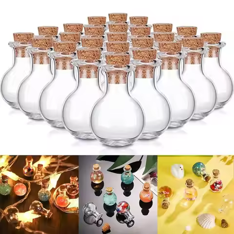 New Clear Glass Candy Glass Jars DIY Crafts Cork Stoppers Wedding Favor Jars Decorative Jars Mini Gl