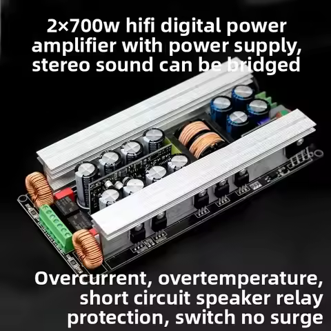 2x700W 2x600W 2x500W 2x400WStereo Dual Channel Digital Power Amplifier Board Class D Audio Amp 220V