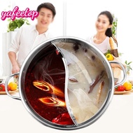 [TOP] 28cm Hot Pot Twin Divided Stainless Steel 28cm Cookware Hot Pot Ruled Compatible