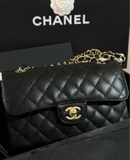 原價放 Chanel classic flap bag small calfskin 23cm cf 黑金牛手袋 cf23