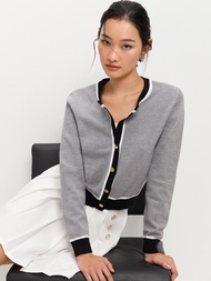 [Pomelo] เสื้อคาร์ดิแกนตัดขอบ / Contrast Trim Cardigan