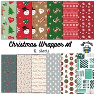 12 Sheets Christmas Wrapper 1 | byte studio | Cardstock Craft Paper Journal Stationery