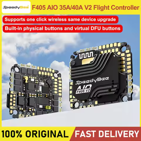 SpeedyBee F405 AIO V2 Flight Controller 35A 40A ESC 2IN1 ICM-42688 Gyro 3-6S Dual BEC Support DSHOT6