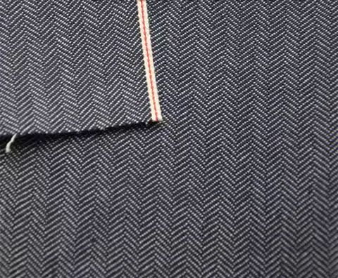 13oz WingFly Herringbone Denim Material Zig-zag 100 Cotton Indigo Selvedge Denim Fabric W282328