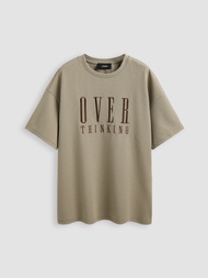 Cider Cider Over Thinking Oversized Graphic Teeเสื้อยืดแขนสั้นผู้หญิง เสื้อแฟชั่นผญ ทรงโอเวอร์ไซส์ ลุคสตรีท