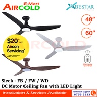 Bestar DC Motor Ceiling Fan with Light &amp; Wi-Fi 48"/60" Sleek