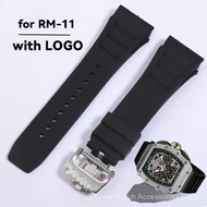 25mm Silicone Rubber Watch Band for  Mille RM055 RM011 RM052 Waterproof Sweatproof Strap