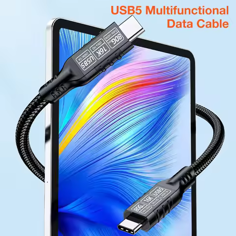 Thunderbolt 5 Cable 80Gbps Type-C USB4 V2 Coaxial Cable USB-C to C 240W 16K for eGPU Mac MINI SSD iP