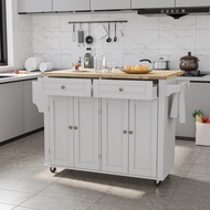 Rolling Kitchen Island With Drop Leaf – Movable Kitchen Carts On Wheels Island With Storage Cabinet,