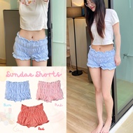GLIMMER.MM-Sundae Shorts ️-Low-Waist Wrinkled Plaid Pattern Smocked All Over Wear To A Cafe Go The B
