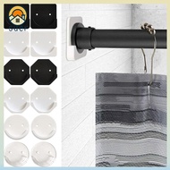 SUERHD 2pcs Shower Curtain Rod No Drilling Stick Wall Adhesive Screw Fixation Adjustable Tension Hol