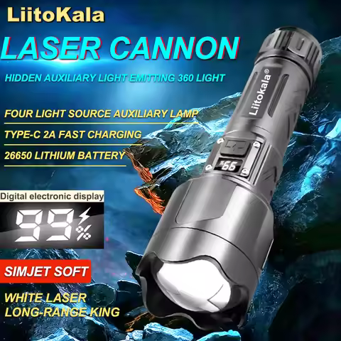 LiitoKala LF-2305 Portable Digital Flashlight Outdoor High Brightness White Laser Waterproof Long Li