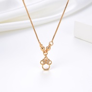 HYL JEWELRY Kalung Titaniun Korea anak Wanita Permata Perhiasan Lapis Emas 18k 111n