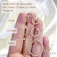 ▫№✓PAWNABLE✓FREE SHIPPING✓COD Legit Real Saudi Gold 18k Hoop Earrings