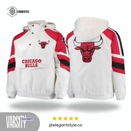 [ESTYCO] Cougle Anorak BULLS WHITE Varsity Baseball Jacket ElegantStyle Unisex Full Embroidery - Imp