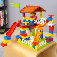 【Shop with Confidence】 City House Roof Big Particle Building Blocks Castle Marble Race Run Slide Blo