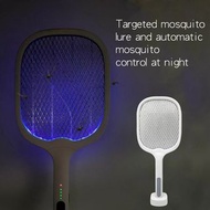 USB 充電安全 3 層網狀電動蚊拍拍蚊子 LED 誘捕燈滅蚊燈  USB Rechargeable Safety 3 Layer Mesh Electric Mosquito Swatter Racket  Mosquito LED Trapping Lamp Mosquito Killer