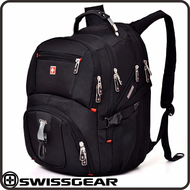 กระเป๋าเดินทางธุรกิจ Swissgear กระเป๋าสะพายคู่ผู้ชายและผู้หญิง 15 นิ้วกระเป๋าคอมพิวเตอร์แล็ปท็อปกระเป๋าเป้สะพายหลังคุณภาพสูง Swissgear School Travel Backpack (สีดำ) - intl