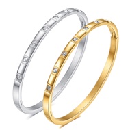 4MM 18K gold 304 stainless steel titanium steel bracelet with zirconium inlay
