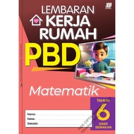 Sasbadi: Lembaran Kerja Rumah PBD: Matematik + Mathematics: Tahun + Year 6: LK24RMA6: 9789837737730