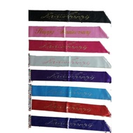 🇲🇾Happy Anniversary Glitter Word Satin Sash Selempang Happy Anniversary Glitter Tulisan Celebration